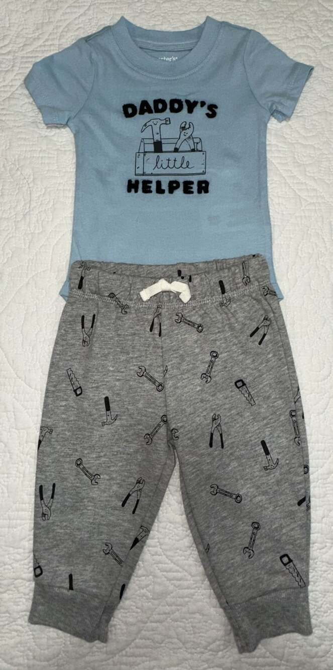 NWOT Carter's Daddy's Little Helper Bodysuit Set Size 6M